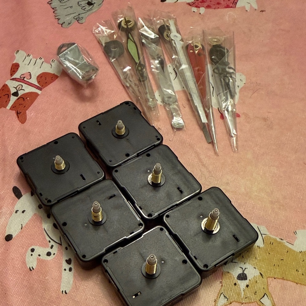 6 clock kits with hands and battery operated motor
